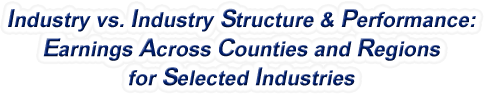 New York - Industry vs. Industry Structure & Performance: Earnings Across Counties and Regions for Selected Industries
